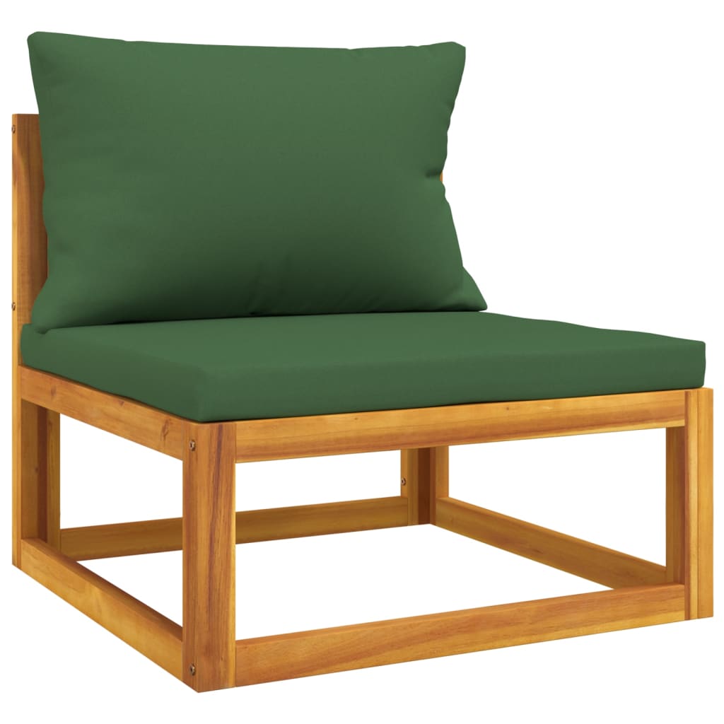 vidaXL Sodo komplektas su žalios spalvos pagalvėlėmis, 6dalių, mediena