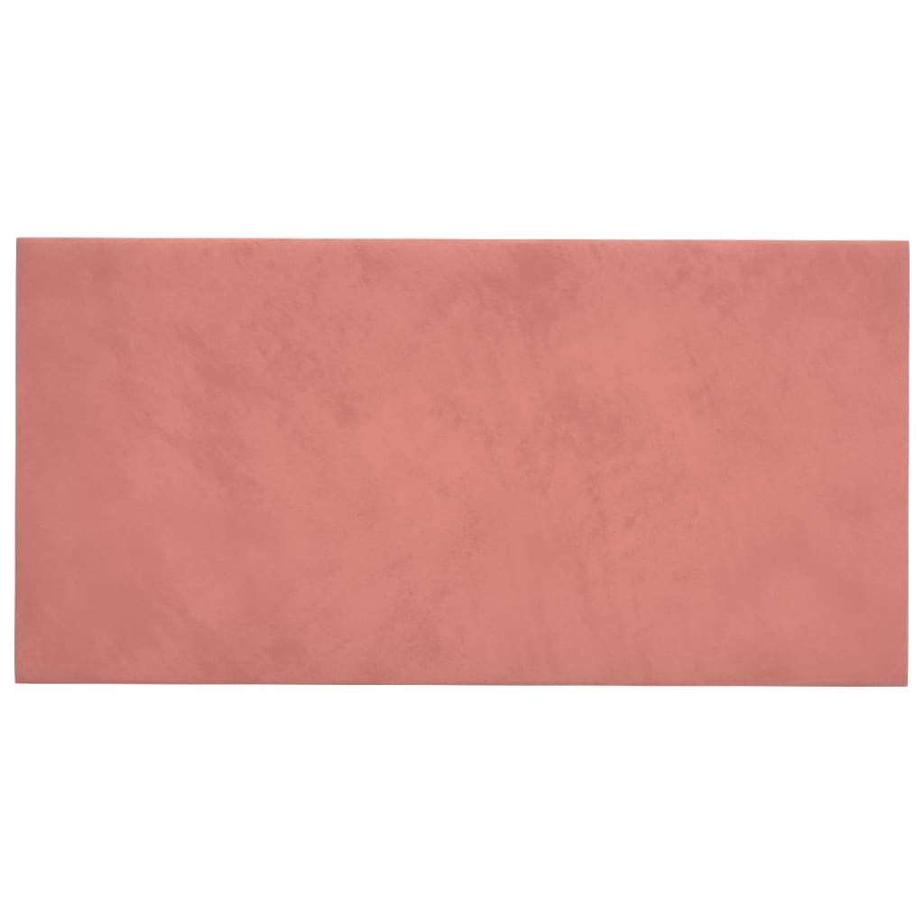 vidaXL Sienų plokštės, 12vnt., rožinės, 30x15cm, aksomas, 0,54m²