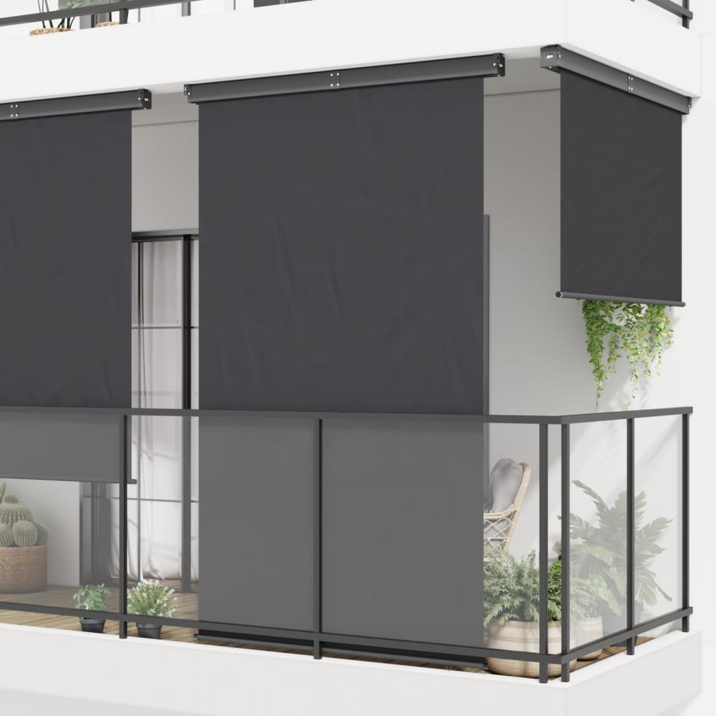 vidaXL Šoninė balkono markizė, juodos spalvos, 160x250cm