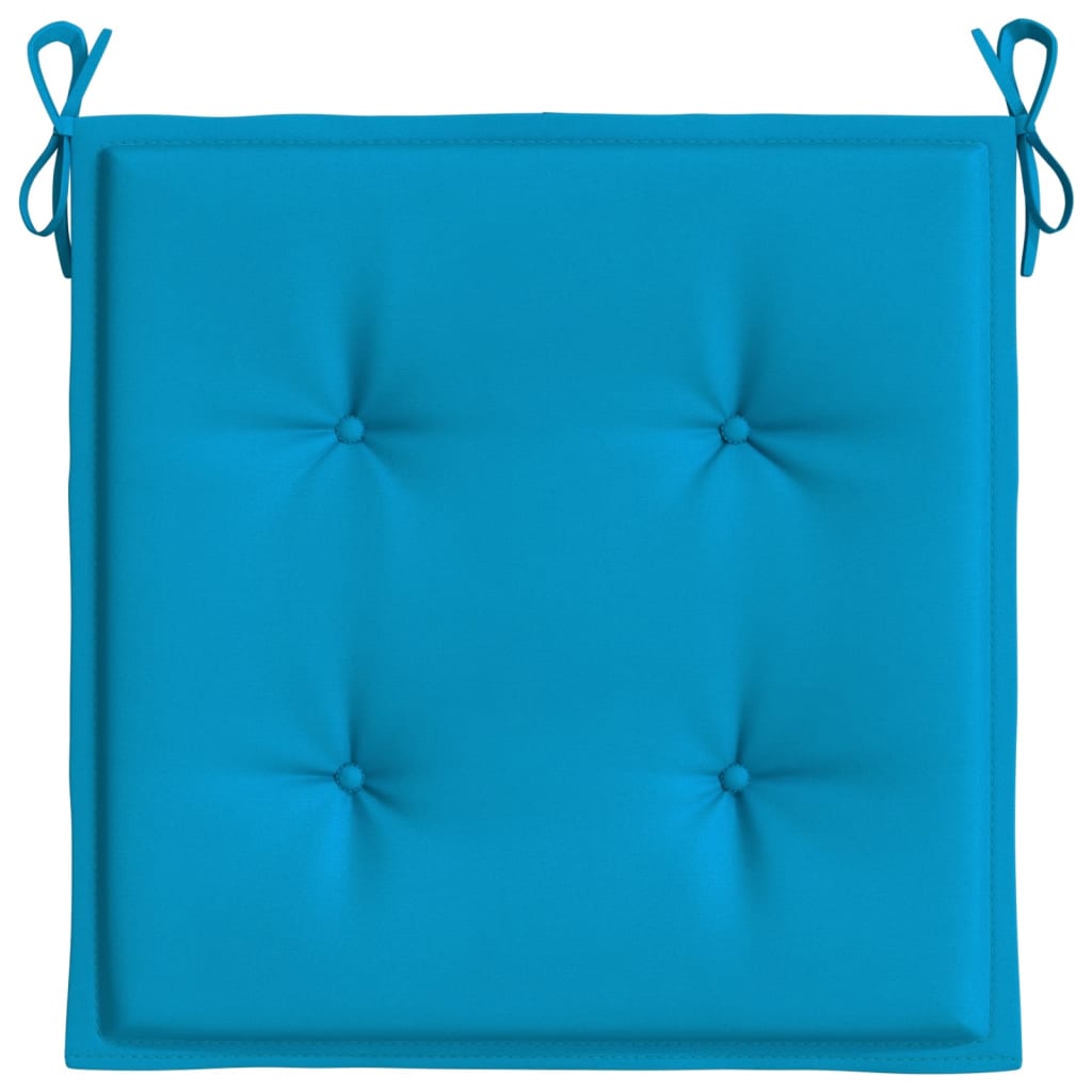 vidaXL Sodo kėdės pagalvėlės, 2vnt., mėlynos, 40x40x3cm, audinys
