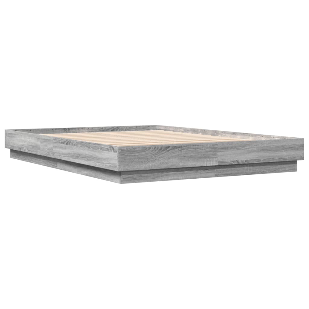 vidaXL Lovos rėmas, pilkos ąžuolo spalvos, 160x200cm, apdirbta mediena