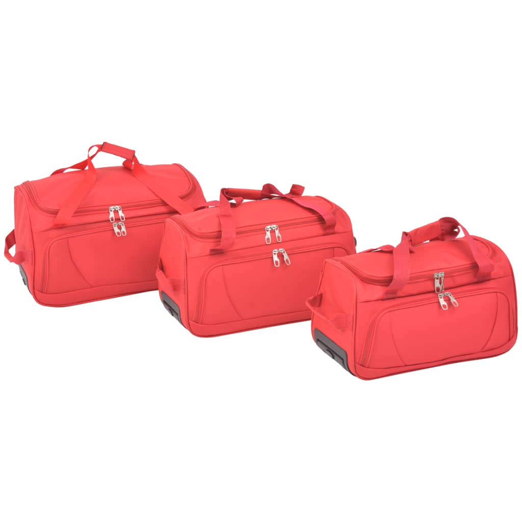 vidaXL Kelioninių lagaminų komplektas, 3 dalių, raudonas