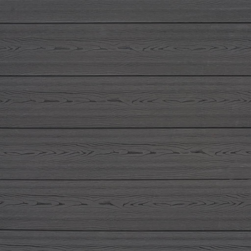 vidaXL Tvoros rinkinys, pilkos spalvos, 699x185cm, WPC, 4 kvadratinės