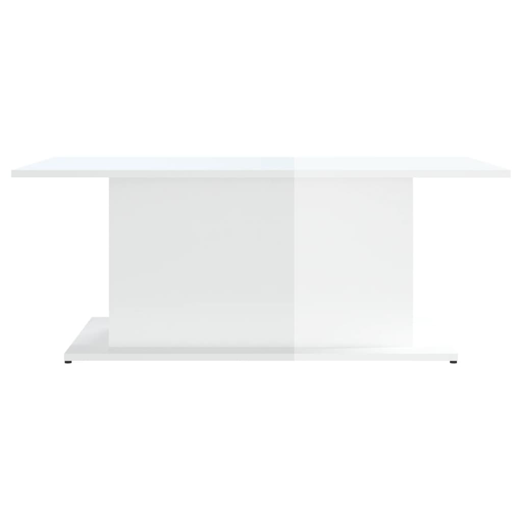vidaXL Kavos staliukas, baltos spalvos, 102x55,5x40cm, MDP, blizgus