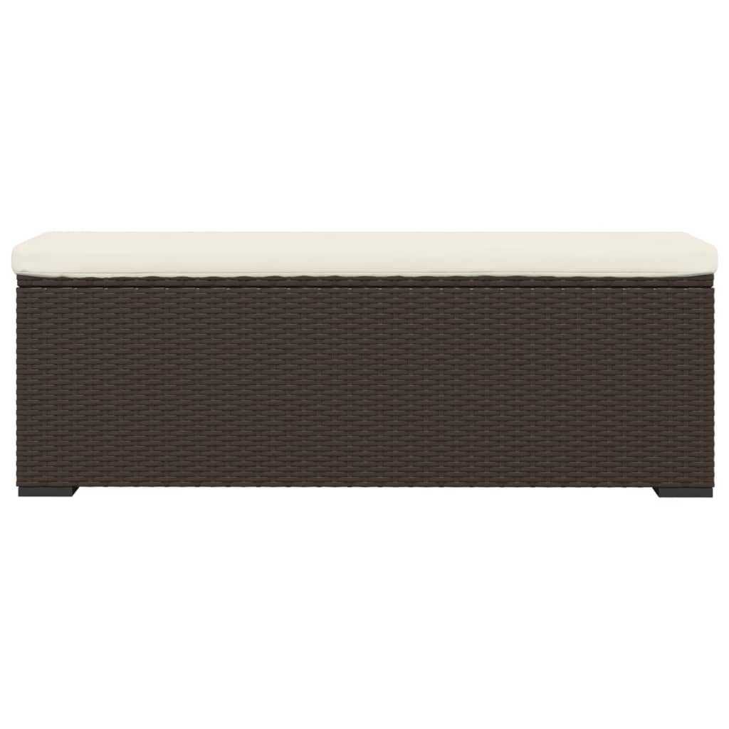 vidaXL Otomanė-suoliukas su pagalvėle, ruda, 110x30x40cm, poliratanas