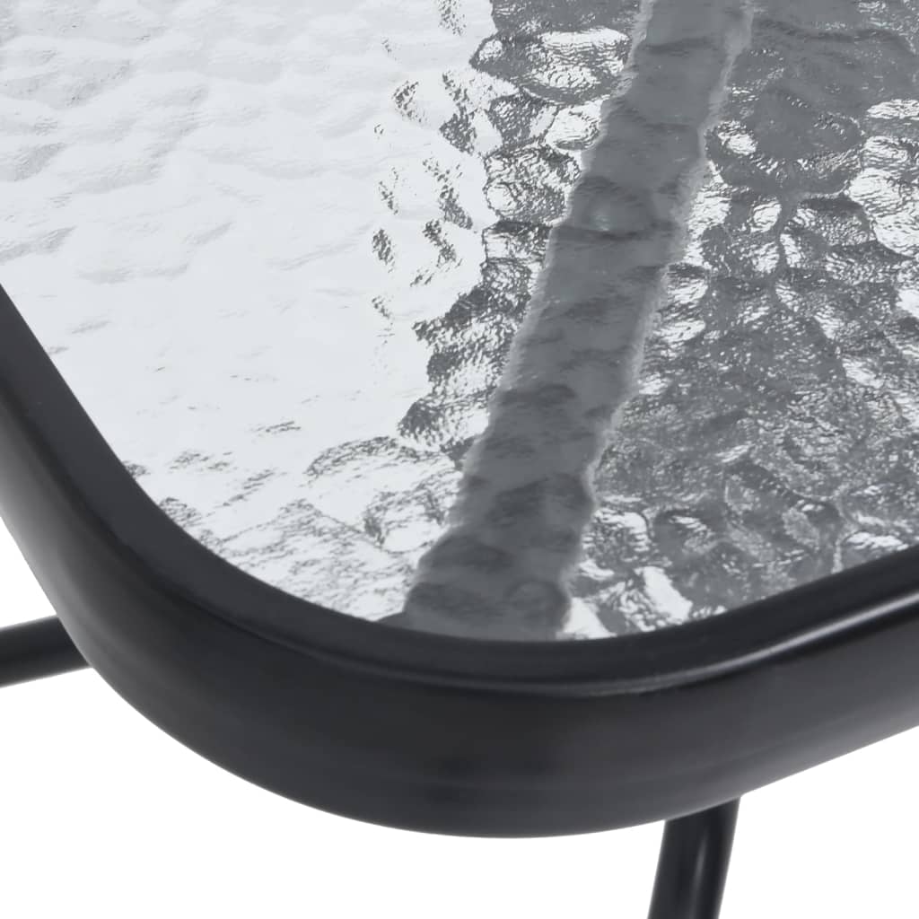 vidaXL Sodo stalas, juodos spalvos, 70x70x70cm, plienas