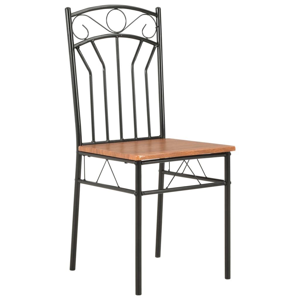 vidaXL Valgomojo kėdės, 6 vnt., rudos spalvos, MDF