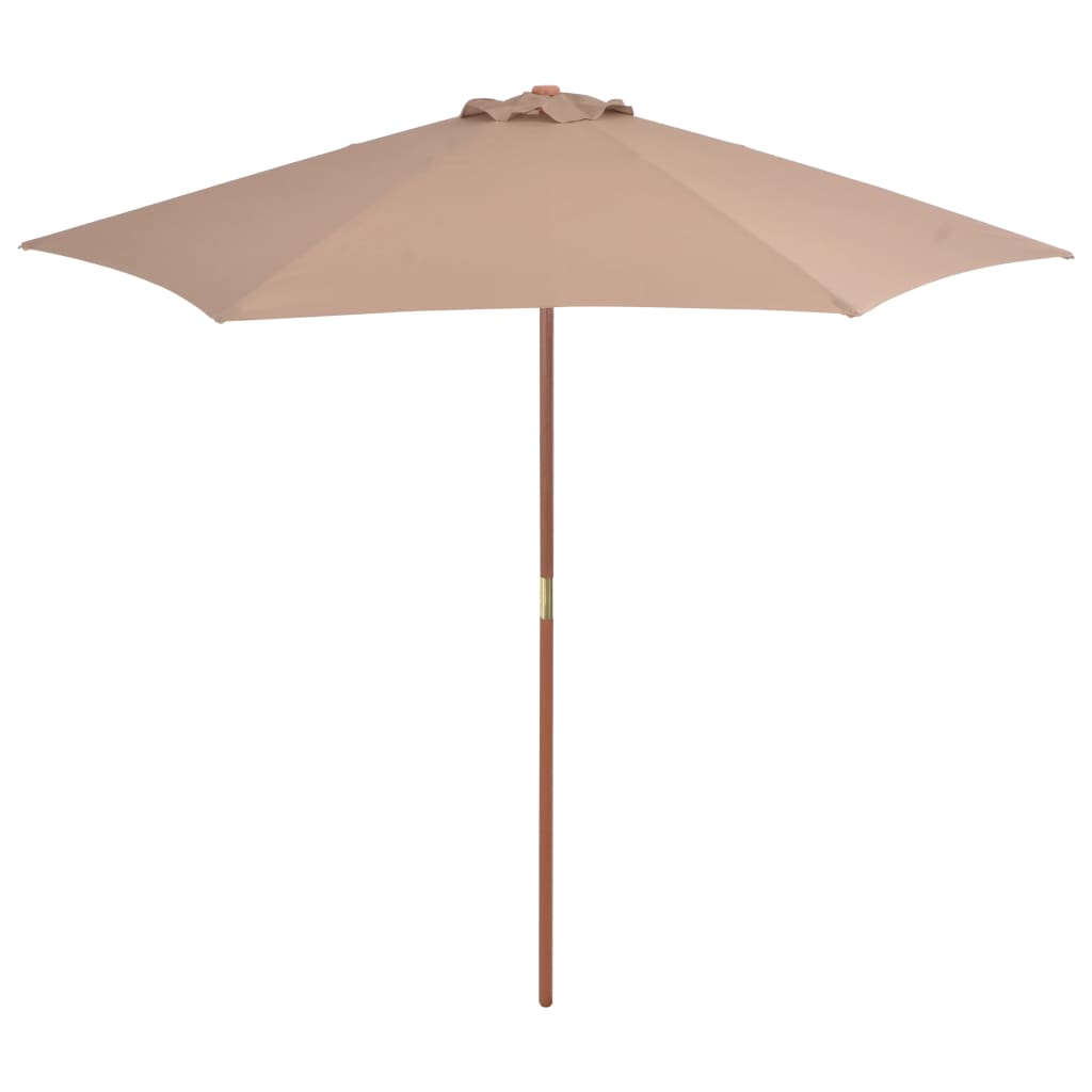 vidaXL Lauko skėtis su mediniu stulpu, taupe spalvos, 270 cm