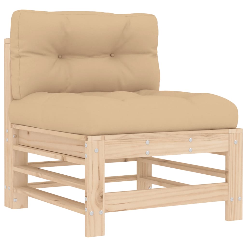 vidaXL Sodo poilsio komplektas su pagalvėlėmis, 3 dalių, mediena