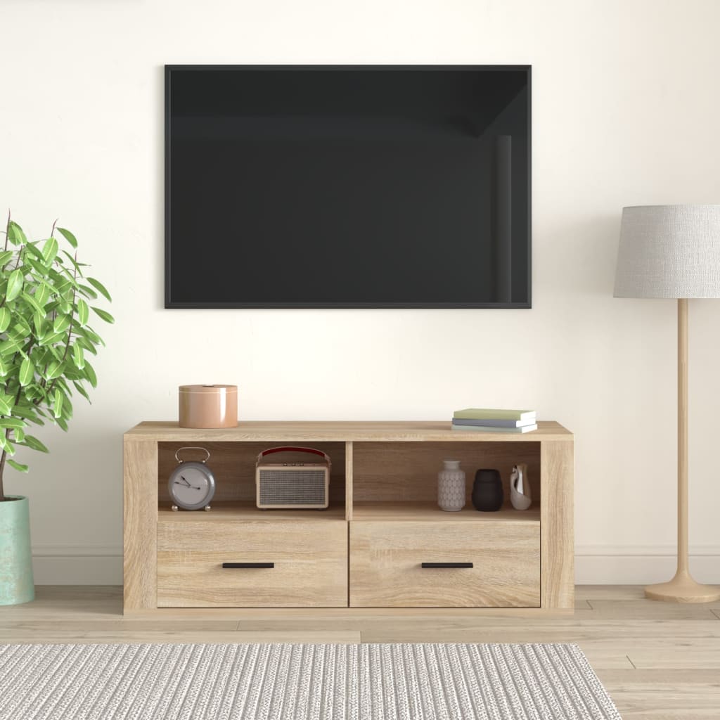 vidaXL Televizoriaus spintelė, ąžuolo, 100x35x40cm, apdirbta mediena