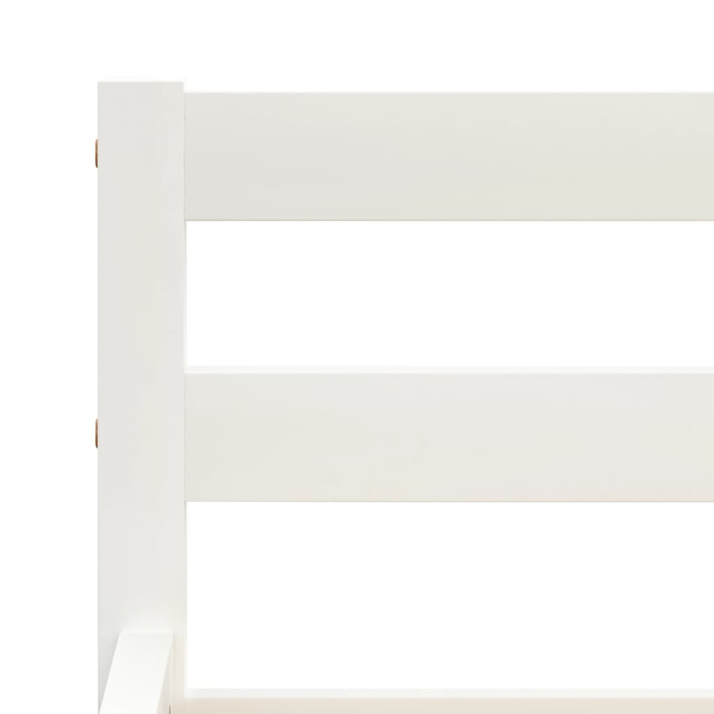 vidaXL Lovos rėmas, baltos sp., 120x200 cm, pušies medienos masyvas