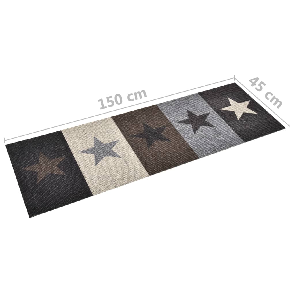 vidaXL Virtuvės kilimas, 45x150cm, plaunamas, su žvaigždėmis