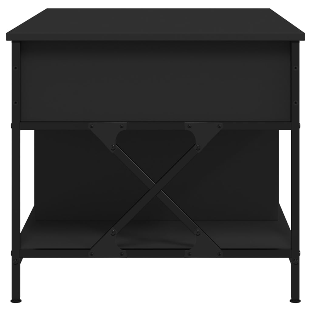 vidaXL Kavos staliukas, juodas, 100x55x50cm, apdirbta mediena/metalas
