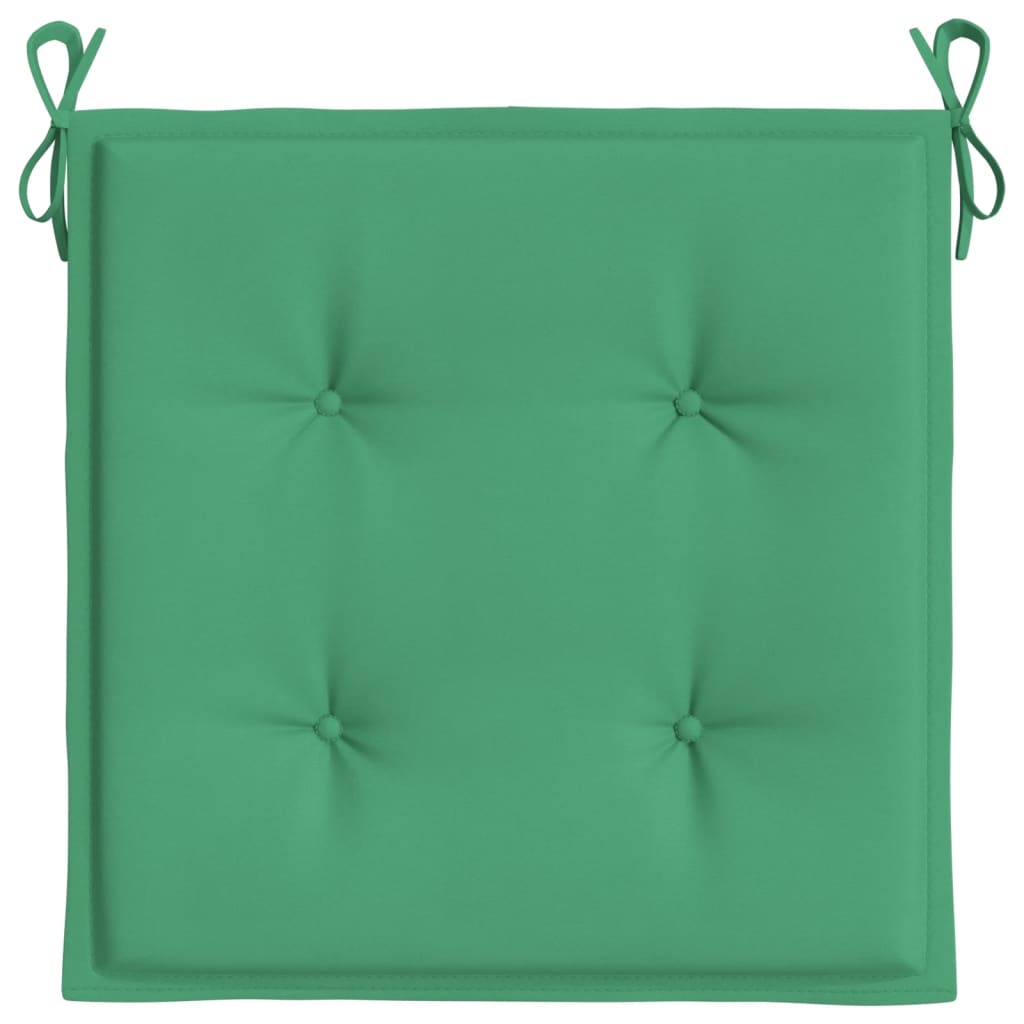 vidaXL Sodo kėdės pagalvėlės, 6vnt., žalios, 40x40x3cm, audinys