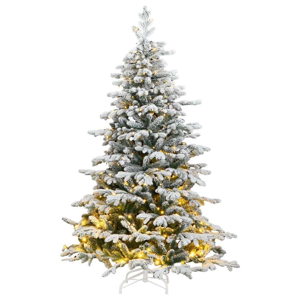 vidaXL Kalėdų eglutė su šarnyrinėmis šakomis/300 LED/sniegu, 180cm