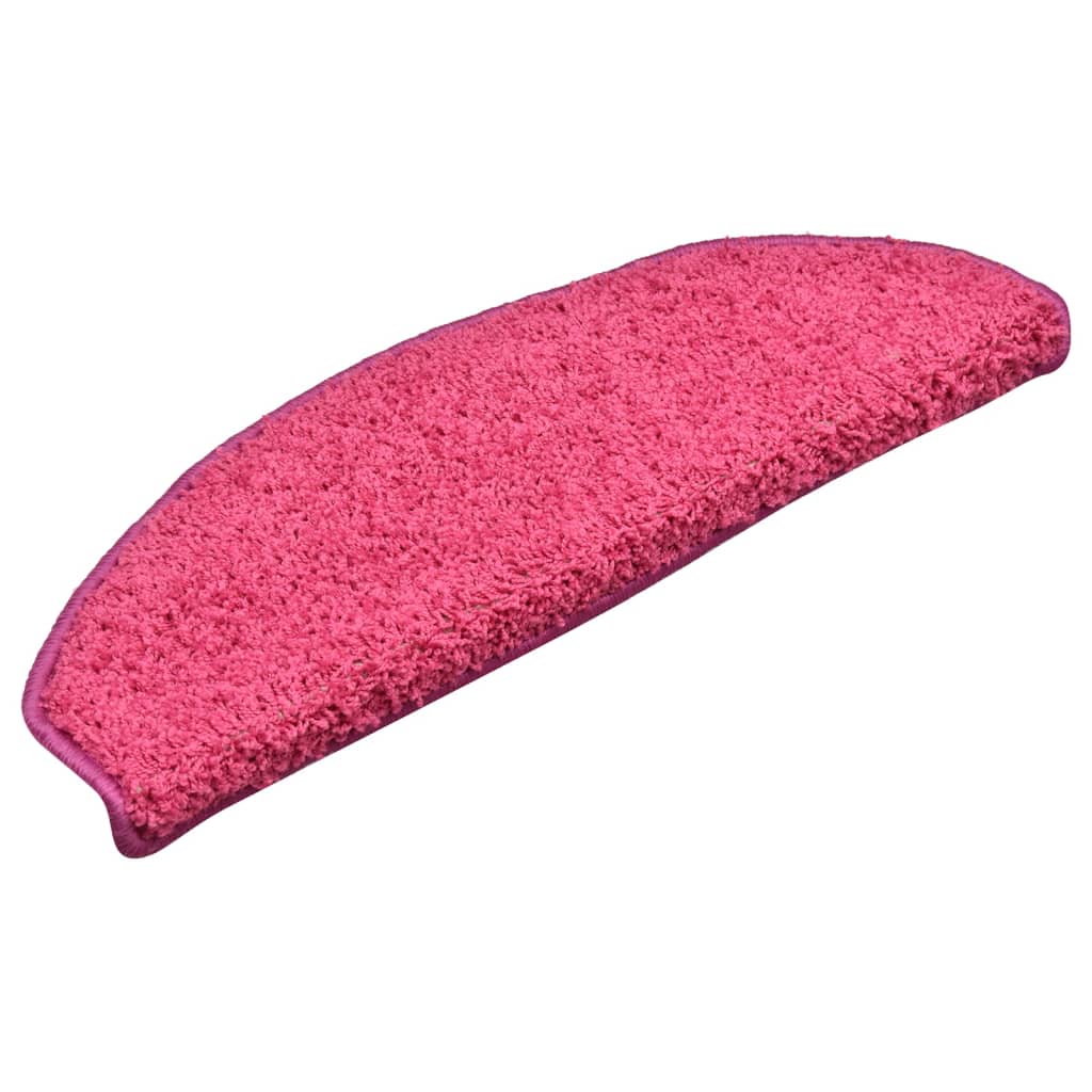 vidaXL Laiptų kilimėliai, 15vnt., rožinės spalvos, 65x21x4cm