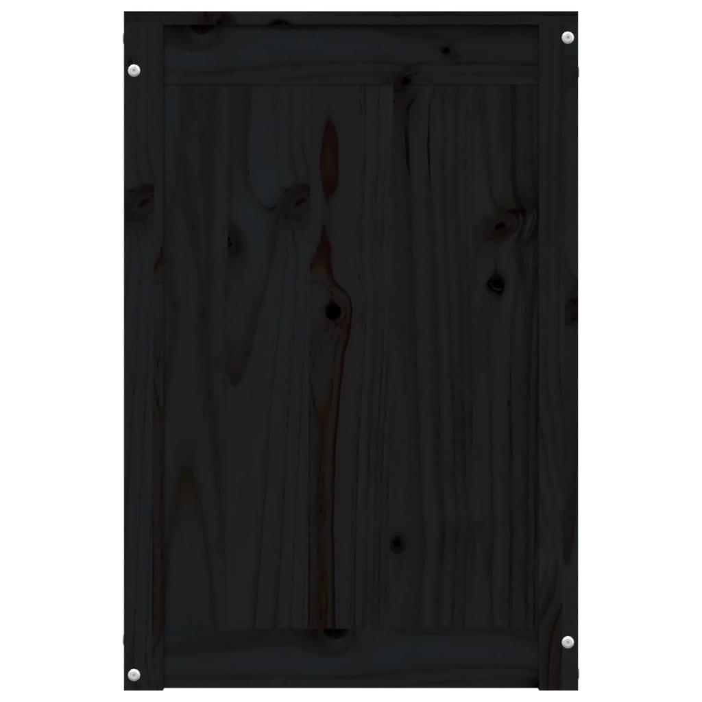 vidaXL Skalbinių dėžė, juoda, 44x44x66cm, pušies medienos masyvas