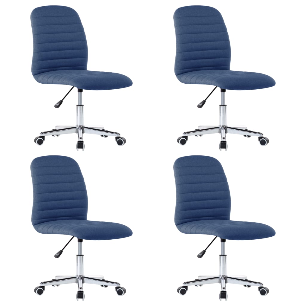 vidaXL Valgomojo kėdės, 4vnt., mėlynos spalvos, audinys
