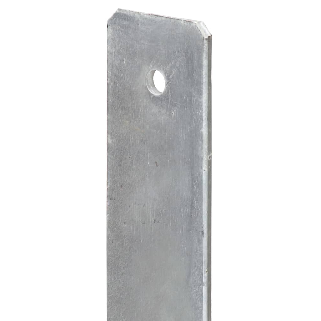 vidaXL Tvoros stulpai, 6vnt., sidabrinės spalvos, 8x6x60cm, plienas