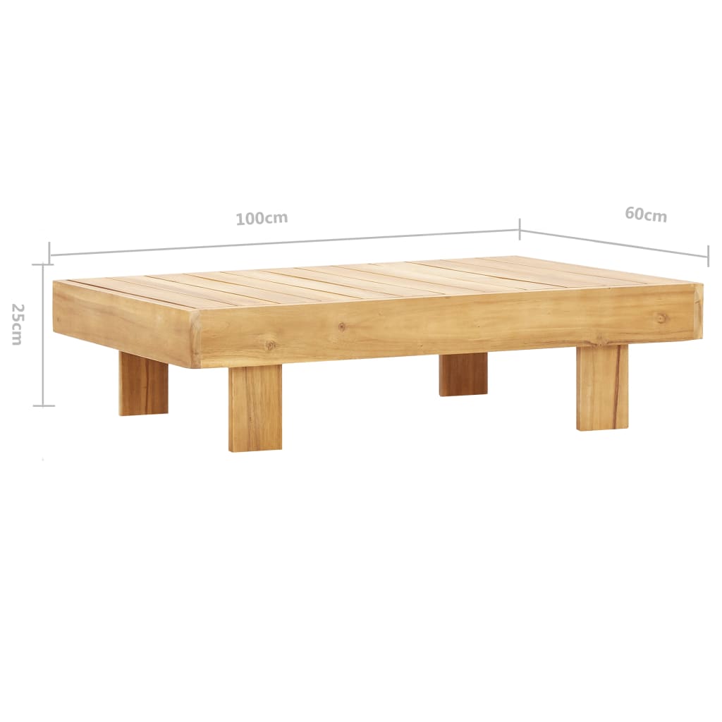 vidaXL Kavos staliukas, 100x60x25cm, akacijos medienos masyvas