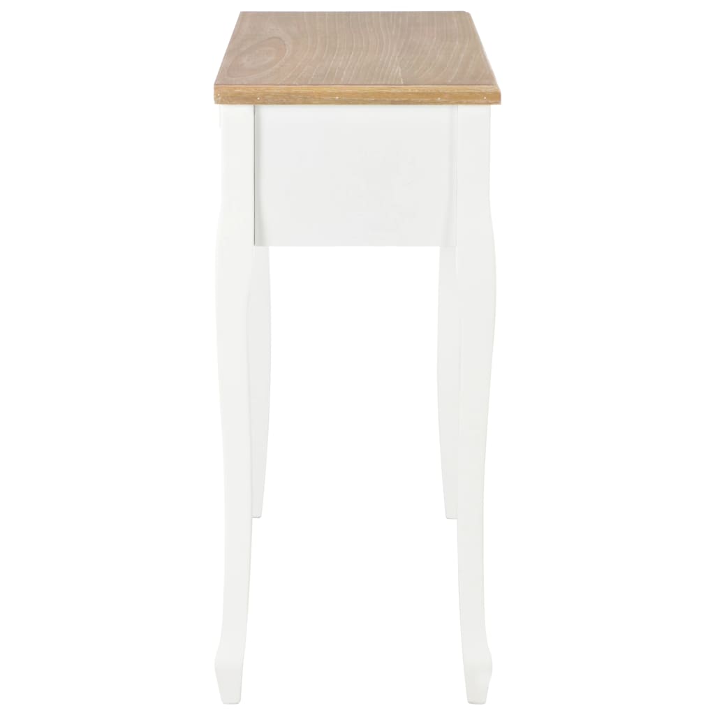 vidaXL Kosmetinis konsolinis staliukas su 3 stalčiais, baltas