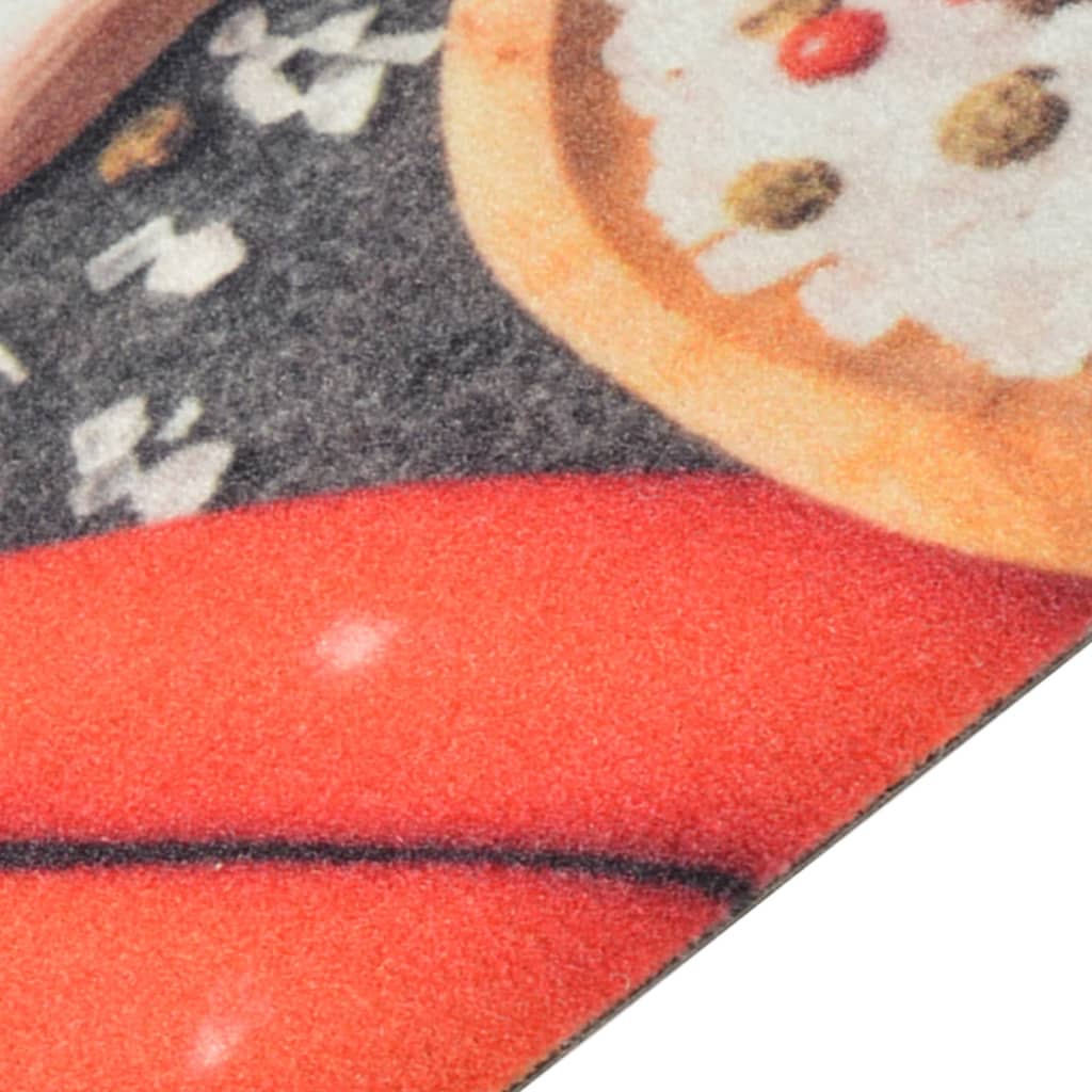 vidaXL Virtuvės kilimėlis, 45x150cm, aksomas, plaunamas, su daržovėmis