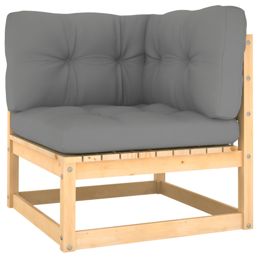 vidaXL Trivietė sodo sofa su pagalvėlėmis, pušies medienos masyvas