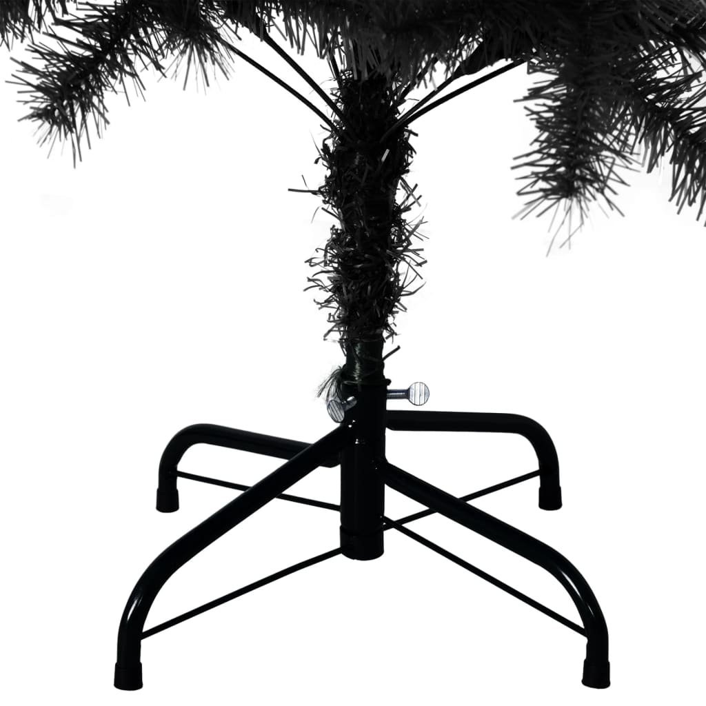 vidaXL Dirbtinė Kalėdų eglutė su stovu, juodos spalvos, 120cm, PVC