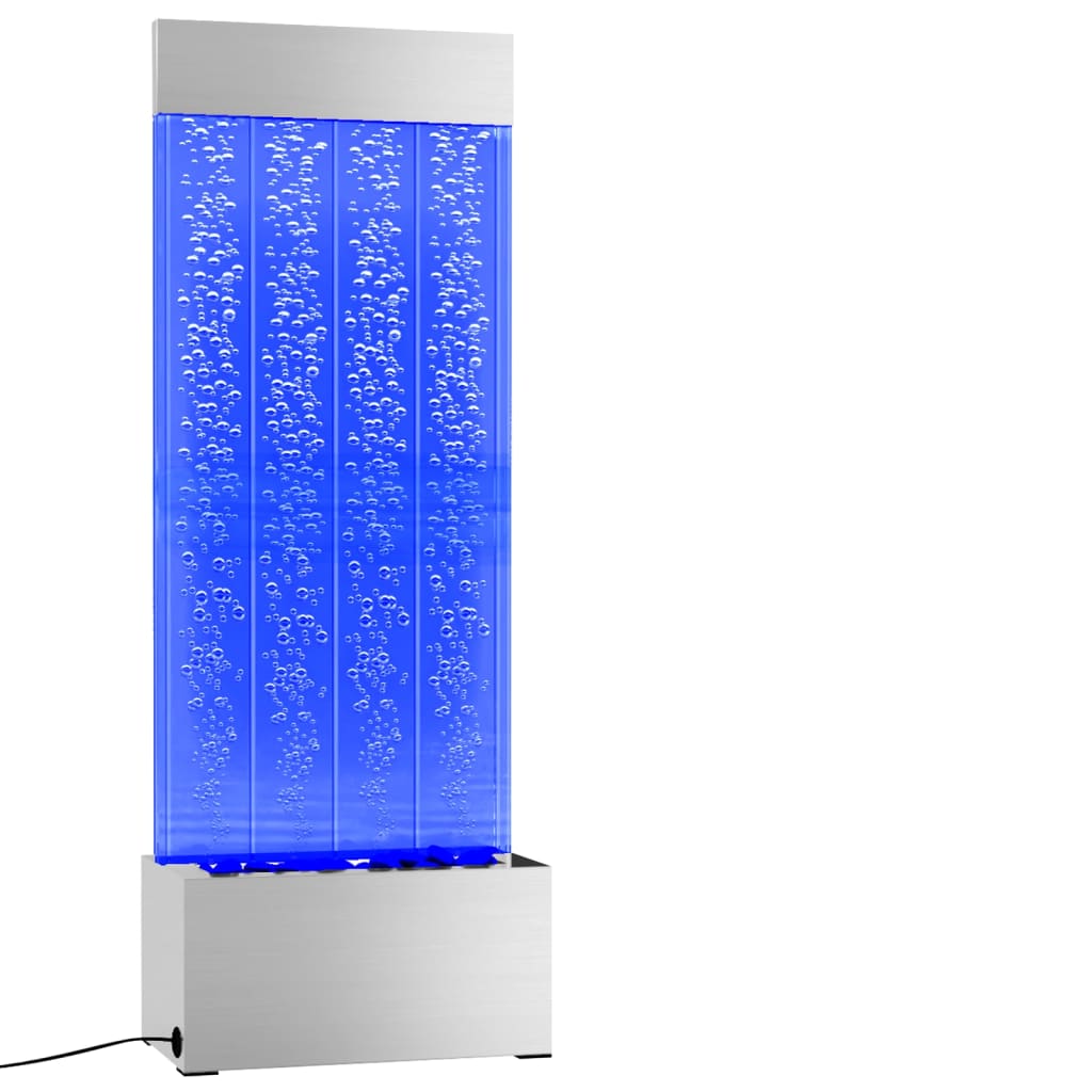 vidaXL Burbulų kolona su įvairių spalvų LED, plienas ir akrilas, 110cm