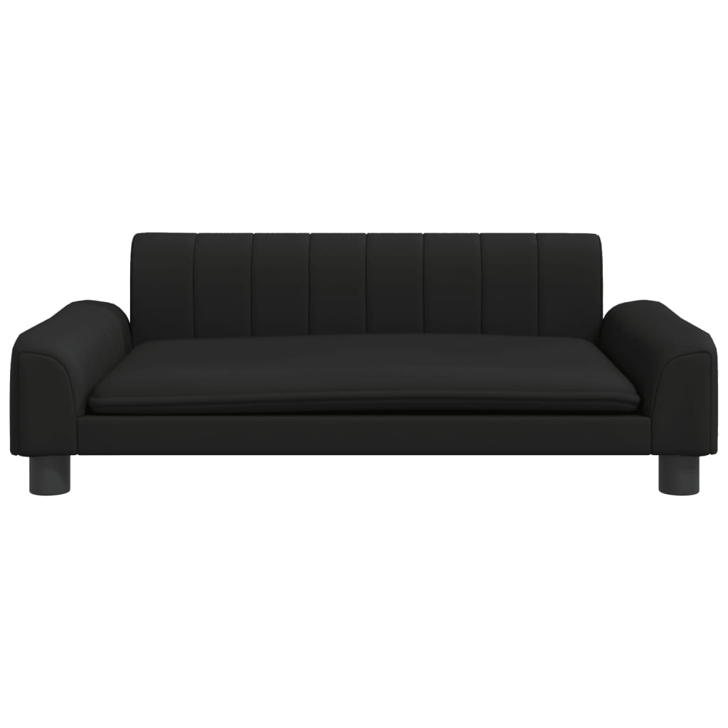 vidaXL Vaikiška sofa, juodos spalvos, 90x53x30cm, dirbtinė oda