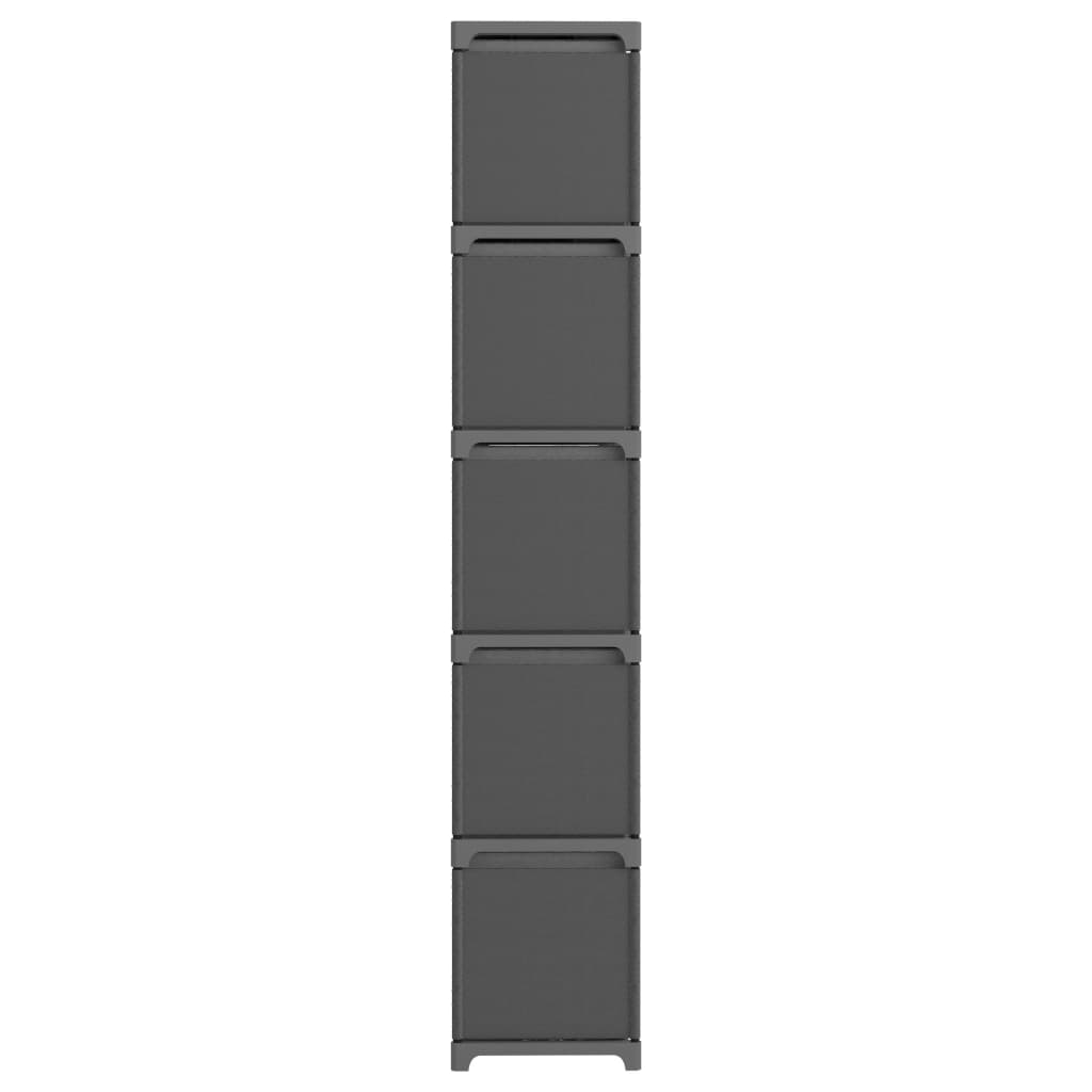 vidaXL Lentyna su 15 dėžių, pilkos spalvos, 103x30x175,5cm, audinys