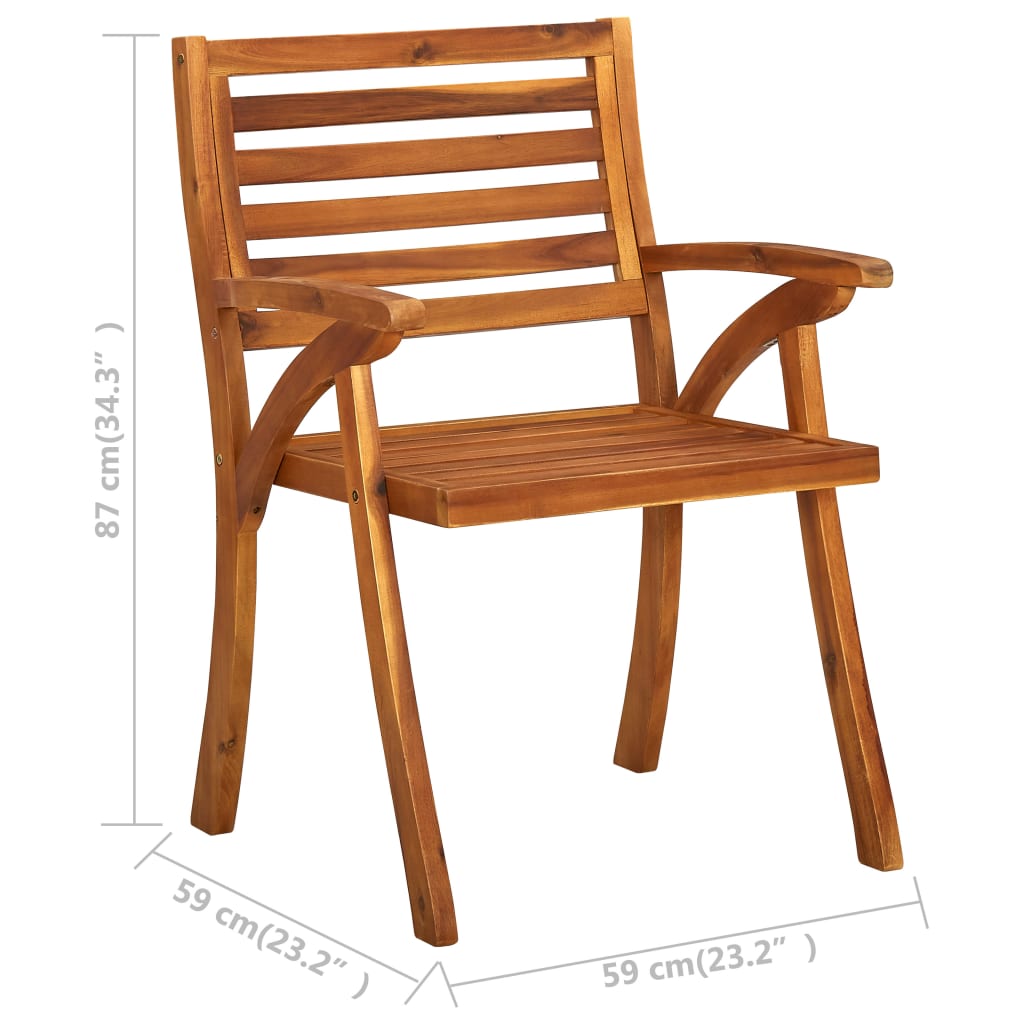 vidaXL Sodo kėdės, 3vnt., akacijos medienos masyvas