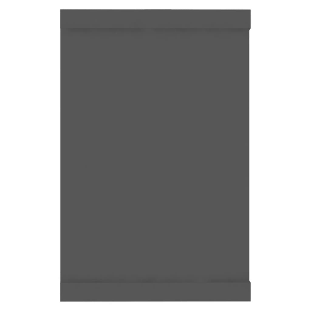 vidaXL Sieninės lentynos, 4vnt., pilkos, 60x15x23cm, MDP, kubo formos