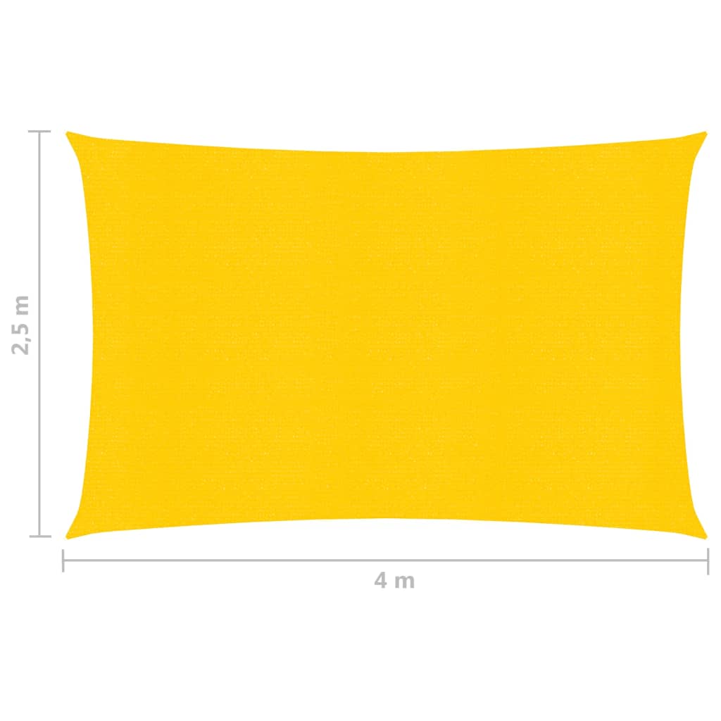 vidaXL Uždanga nuo saulės, geltonos spalvos, 2,5x4m, HDPE, 160g/m²