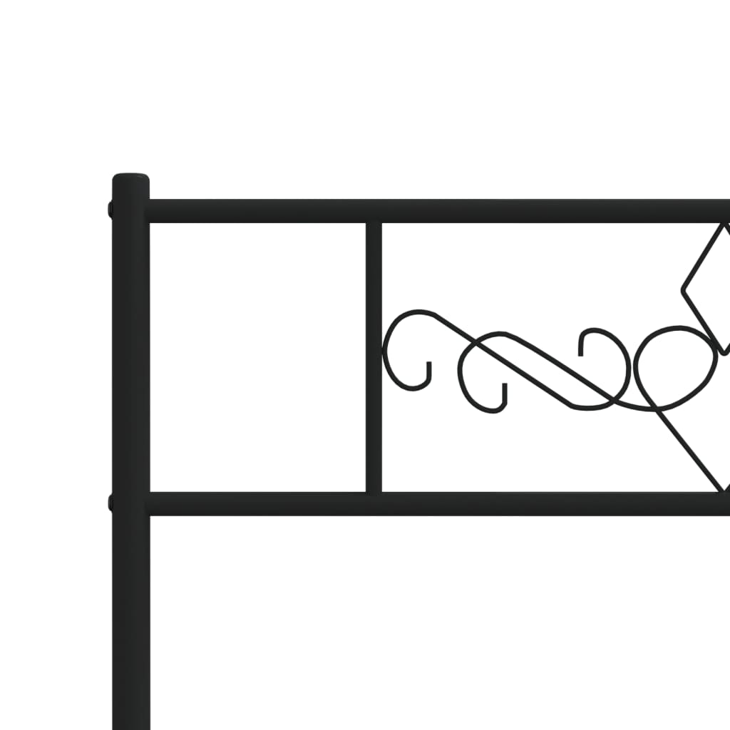 vidaXL Lovos rėmas su galvūgaliu/kojūgaliu, juodas, 75x190cm, metalas