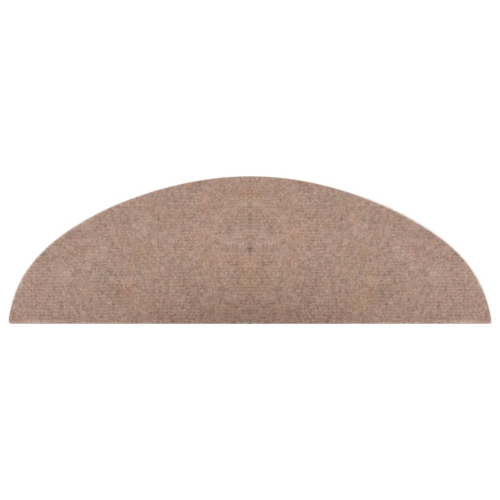 vidaXL Lipnūs laiptų kilimėliai, 15vnt., smėlio spalvos, 56x17x3 cm