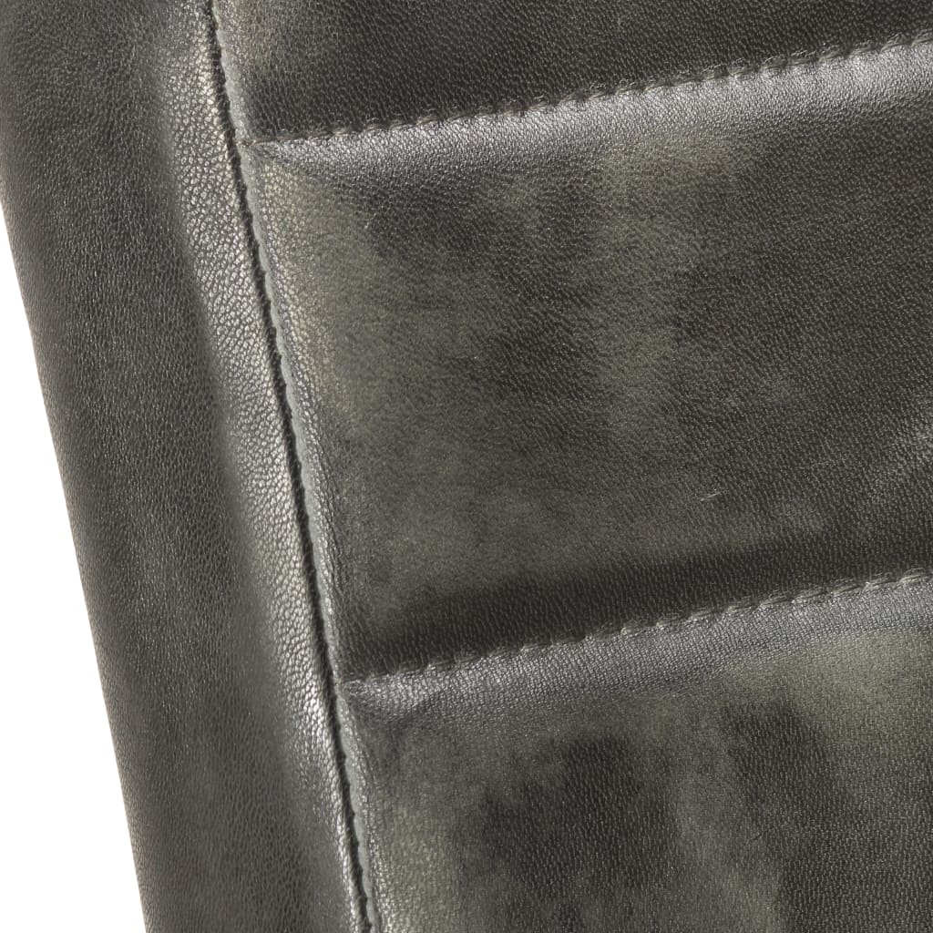vidaXL Gembinės valgomojo kėdės, 2vnt., pilkos spalvos, tikra oda