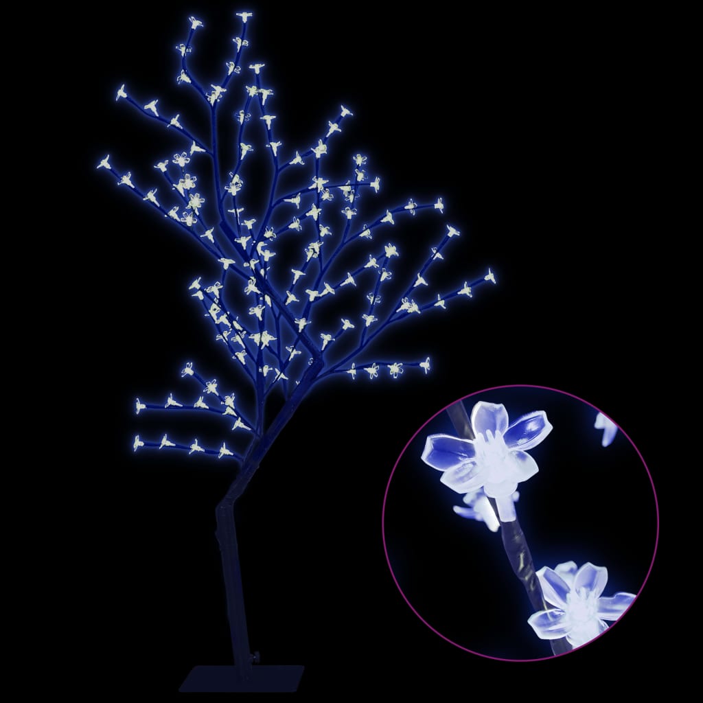 vidaXL Kalėdinis medis su LED lemputėmis, 120cm, su vyšnių žiedais