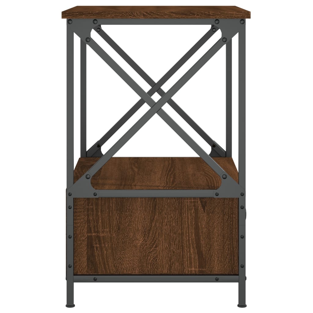 vidaXL Naktinis staliukas, rudas ąžuolo, 50x41x65cm, apdirbta mediena