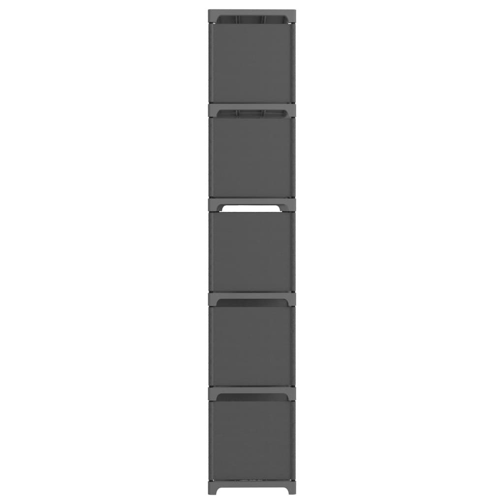 vidaXL Lentyna, pilkos spalvos, 103x30x175,5cm, audinys, 15 skyrių