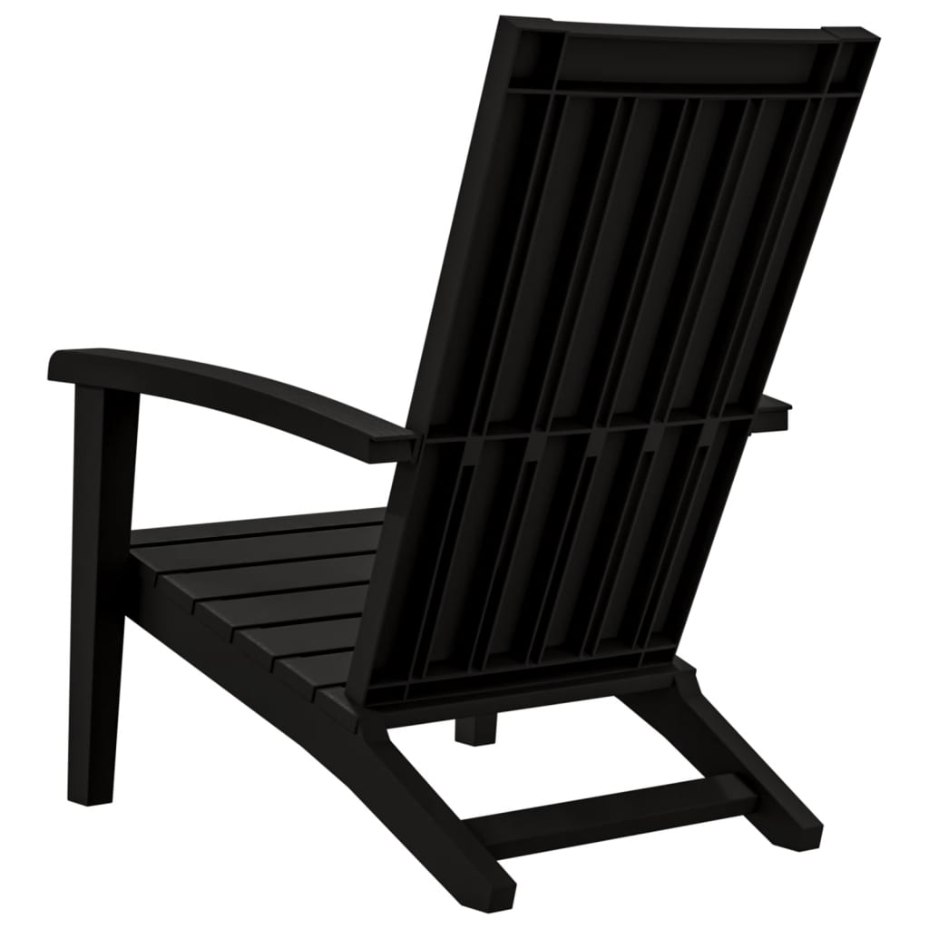 vidaXL Sodo Adirondack kėdė, juodos spalvos, polipropilenas
