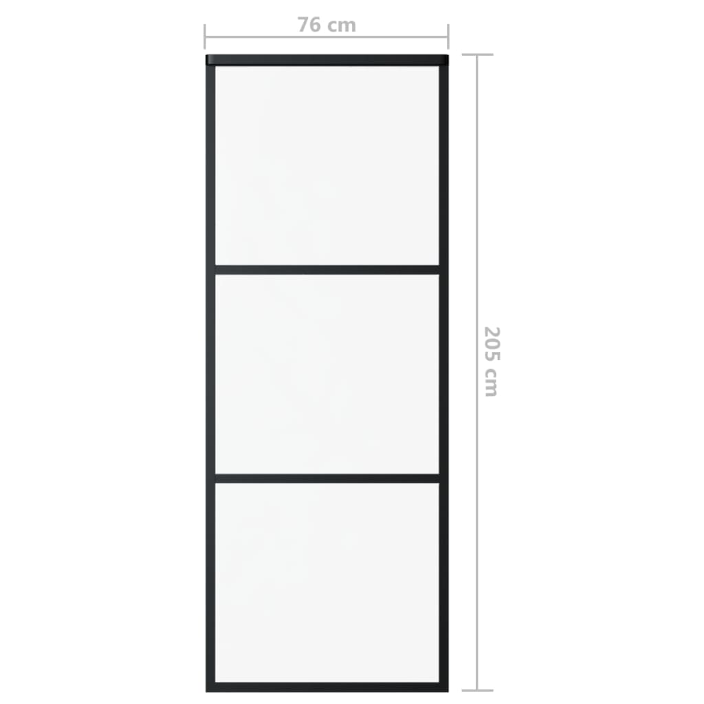 vidaXL Stumdomos durys su įrangos rinkiniu, 76x205cm, ESG ir aliuminis