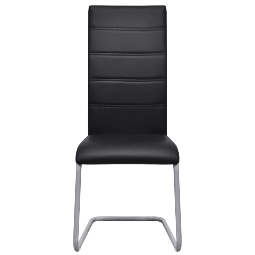 vidaXL Gembinės valgomojo kėdės, 4vnt., juodos, dirbtinė oda