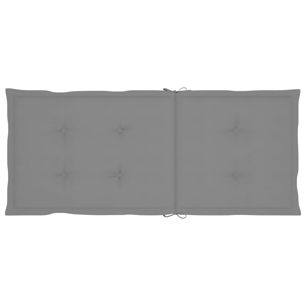 vidaXL Sodo kėdės su pilkomis pagalvėlėmis, 2vnt., tikmedžio masyvas