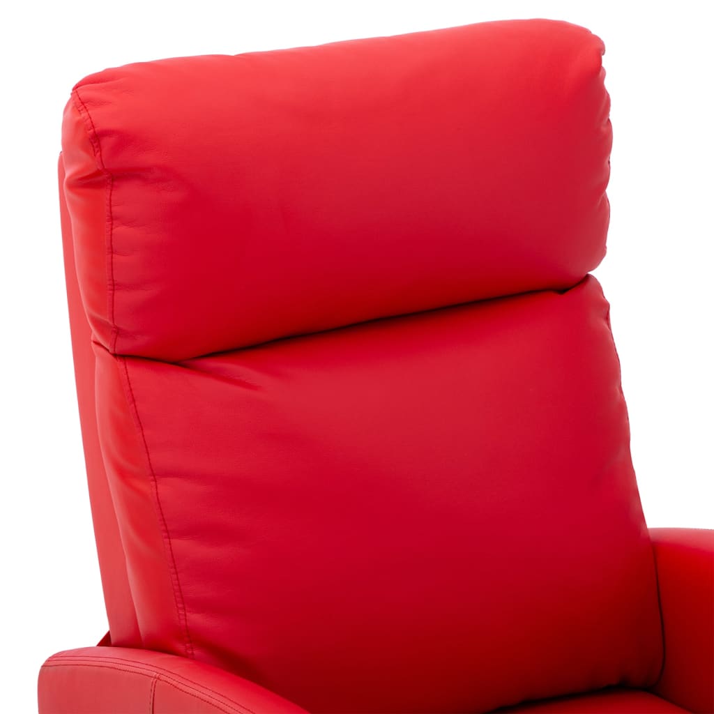 vidaXL Elektrinis masažinis krėslas, raudonos spalvos, dirbtinė oda