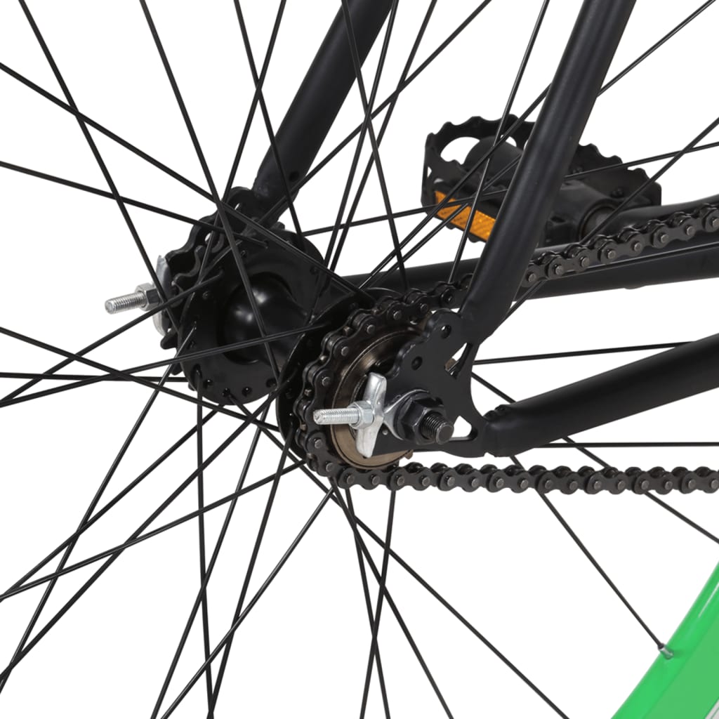 vidaXL Fiksuotos pavaros dviratis, juodas ir žalias, 700c, 59cm
