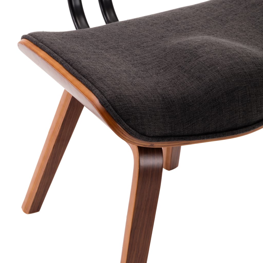 vidaXL Valgomojo kėdės, 4vnt., pilkos sp., išlenkta mediena ir audinys
