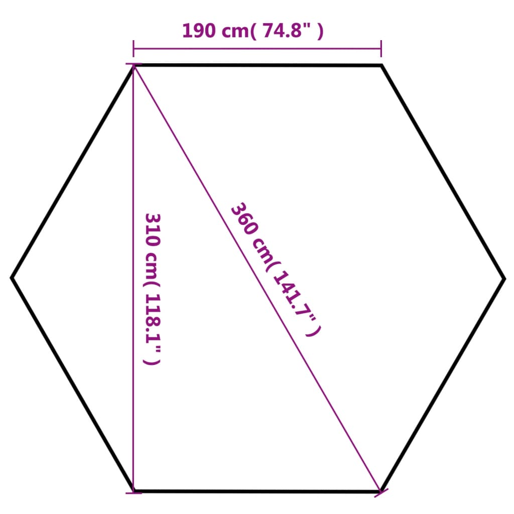 vidaXL Šešiakampė pavėsinė su 6 sienomis, kreminė, 3,6x3,1m