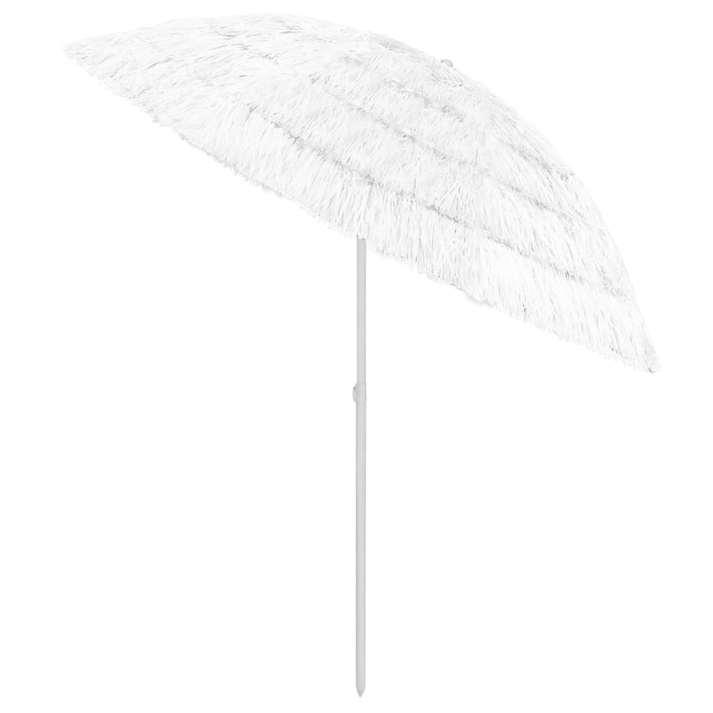 vidaXL Paplūdimio skėtis, baltos spalvos, 240cm, havajietiško dizaino