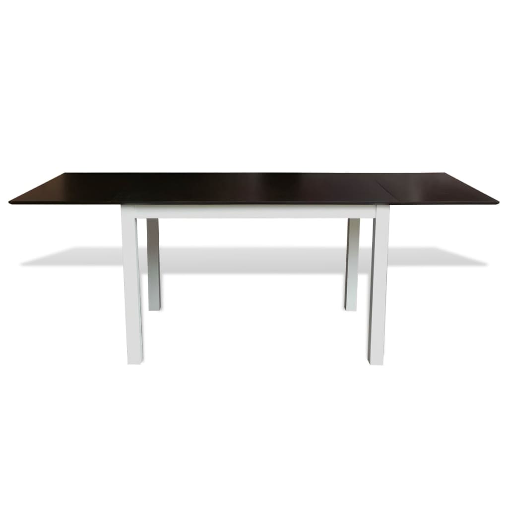 vidaXL Išskleidžiamas valgomojo stalas, kaučiuk., rud. ir balt.,190 cm